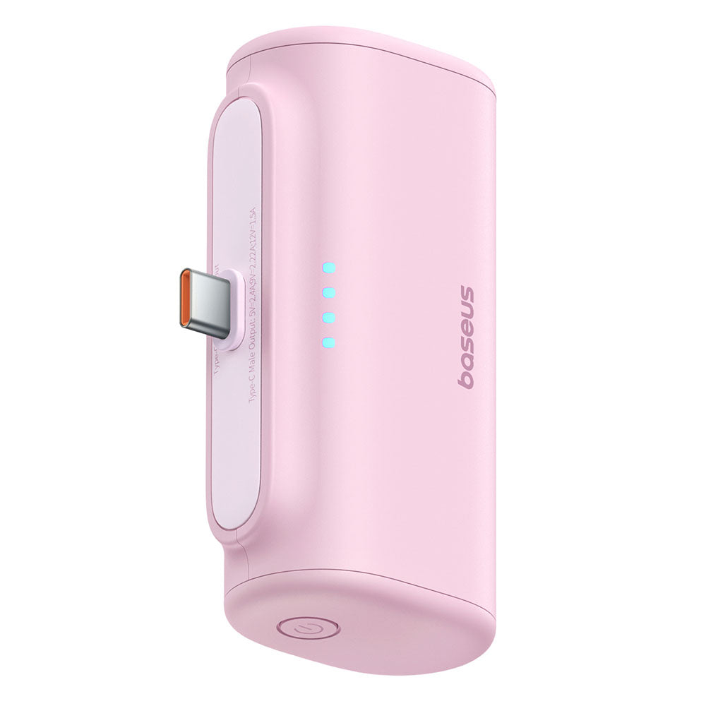 Eksterna baterija Baseus Compact, 5000mAh, 20W, PD, 2 x USB-C, Roze P10068306413-00