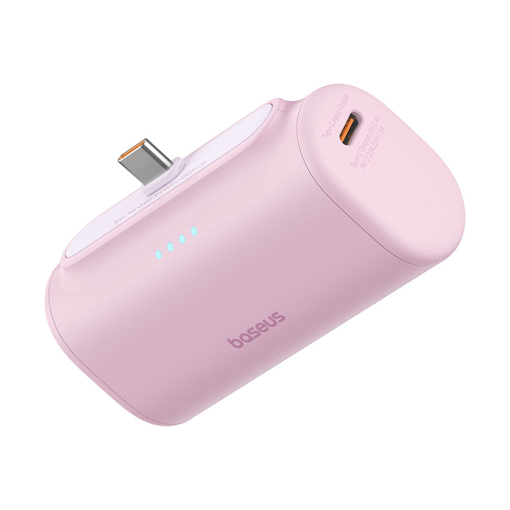 Eksterna baterija Baseus Compact, 5000mAh, 20W, PD, 2 x USB-C, Roze P10068306413-00