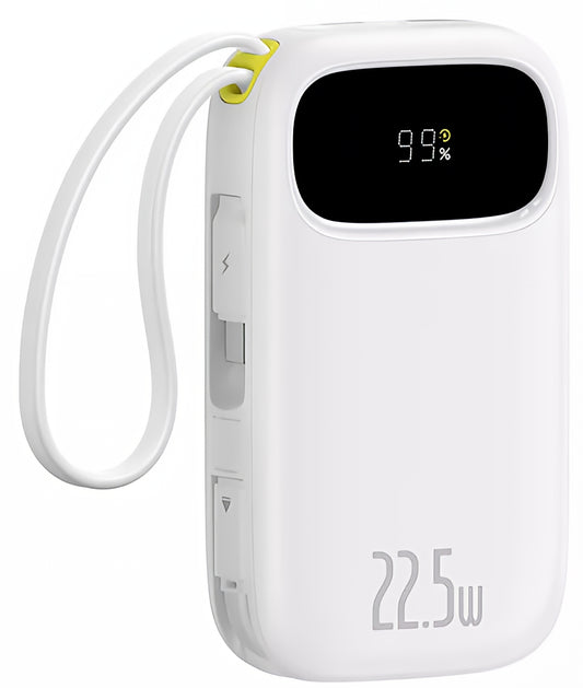 Eksterni punjač Baseus EnerFill FC31, 10000mAh, 22.5W, QC + PD, 1 x Lightning - 1 x USB-A - 2 x USB-C, Bela P10082106213-00