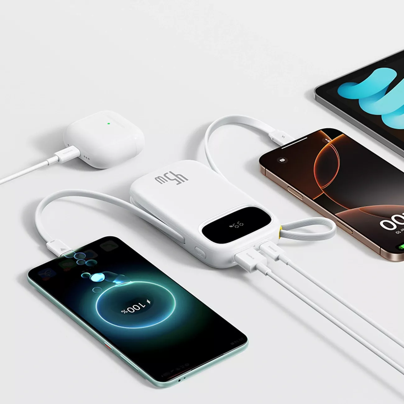 Eksterna baterija Baseus EnerFill FC31 Qpow 3, 20000mAh, 45W, QC + PD, 1 x USB-A - 3 x USB-C, Bela P10082105213-00