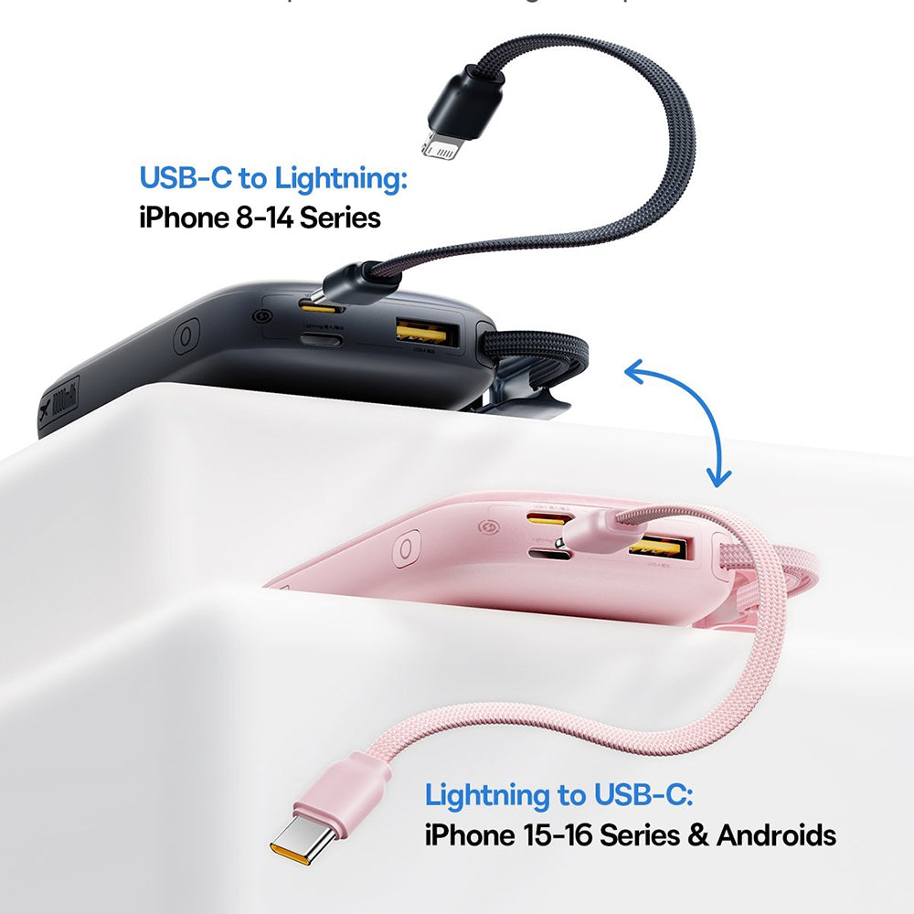 Spoljna baterija Baseus EnerFill FC21 Qpow 3 Ultra, 10000mAh, 22.5W, QC + PD, 1 x USB-A - 1 x USB-C, Roze E0027L02