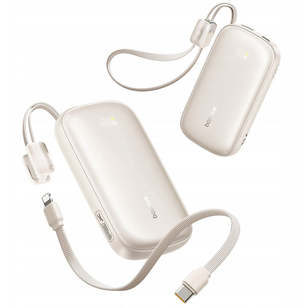 Spoljna baterija Baseus EnerFill FC21 Qpow 3 Ultra, 10000mAh, 45W, QC + PD, 1 x USB-A - 1 x USB-C, Bež E0027Q01