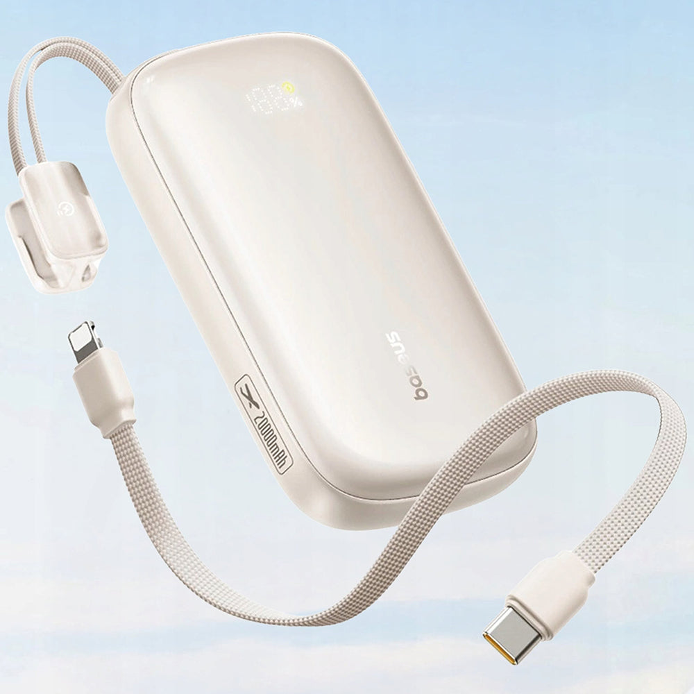 Spoljna baterija Baseus EnerFill FC21 Qpow 3 Ultra, 20000mAh, 22.5W, QC + PD, 1 x USB-A - 1 x USB-C, Bež E0027M01