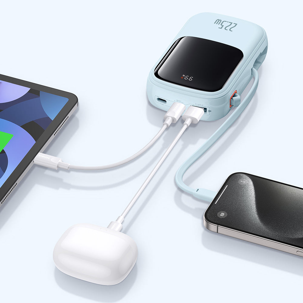 Eksterna baterija Baseus Qpow Pro+, 20000mAh, 22.5W, QC + PD, 1 x USB-A - 2 x USB-C, Plava P10067103313-00