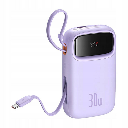 Spoljna baterija Baseus Qpow2, 10000mAh, 30W, QC + PD, 1 x USB-A - 3 x USB-C, Ljubičasta P10055008513-00