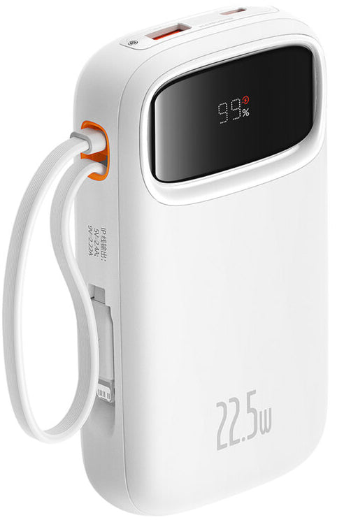 Eksterna baterija Baseus Qpow2, 10000mAh, 22.5W, QC + PD, 1 x Lightning - 1 x USB-A - 2 x USB-C, Bela P10055003223-00