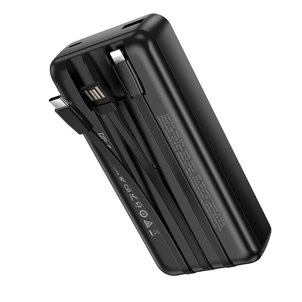 Spoljna baterija Borofone BJ79 Clever, 20000mAh, 10W, 1 x Lightning - 1 x USB-A - 1 x USB-C, Crna