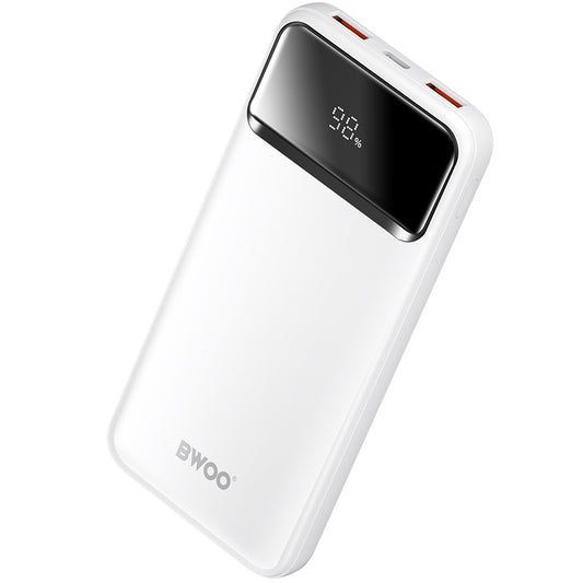 Eksterni punjač BWOO BO-P34, 10000mAh, 22.5W, QC + PD, 1 x USB-C - 2 x USB-A, Bela