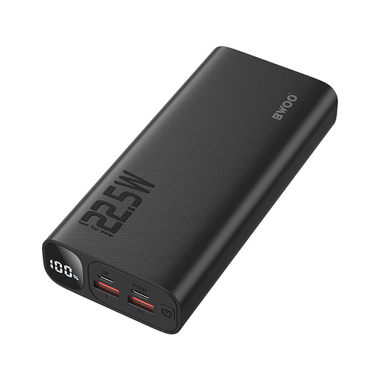 Spoljna baterija BWOO BO-P44, 20000mAh, 22.5W, QC + PD, 1 x USB-C - 2 x USB-A, Crna