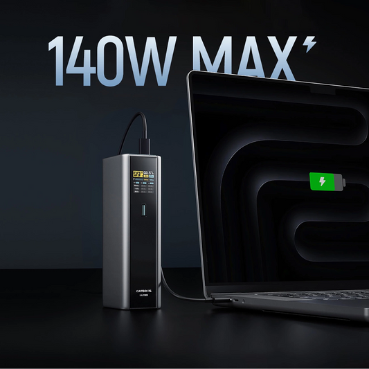 Eksterna baterija Cuktech, 20000mAh, 210W, QC + PD, 1 x USB-A - 2 x USB-C, Siva CKPB200UGLGR