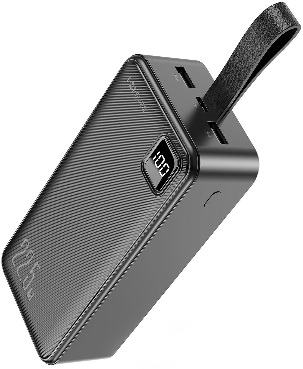 Eksterna baterija Forever TB-300XL, 30000 mAh, 22,5 W, QC + PD, 1 x USB-C – 2 x USB-A, crna
