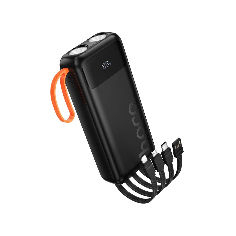 Eksterna baterija HOCO J151A, 20000mAh, 10W, 1 x Lightning - 1 x microUSB - 1 x USB-A - 1 x USB-C, Crna
