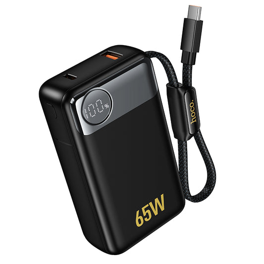 Eksterni punjač HOCO Q53, 12000mAh, 65W, QC + PD, 1 x USB-A - 2 x USB-C, Crna