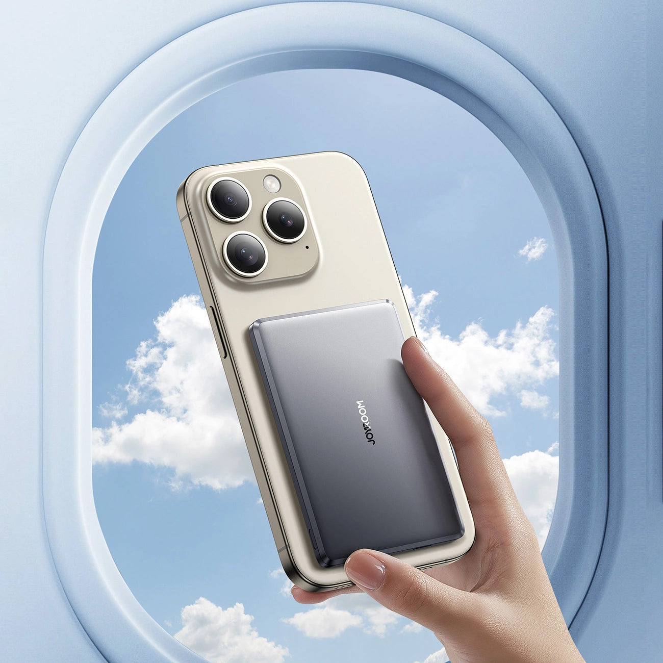 Spoljna baterija Wireless Joyroom JR-PBM08, 5000mAh, 20W, PD + FQI, 1 x QI - 1 x USB-C, Siva