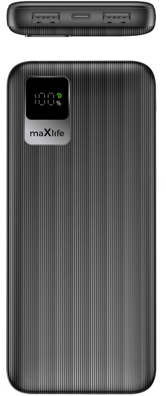 Eksterna baterija MaXlife MXPB-07, 10000mAh, 10W, 2 x USB-A, Crna