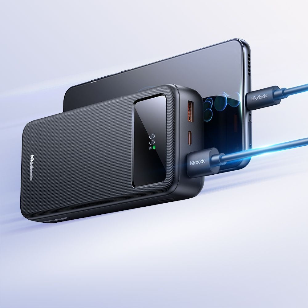 Eksterna baterija McDodo MC-4230, 20000mAh, 22.5W, QC + PD, 2 x USB-A - 1 x USB-C, Crna
