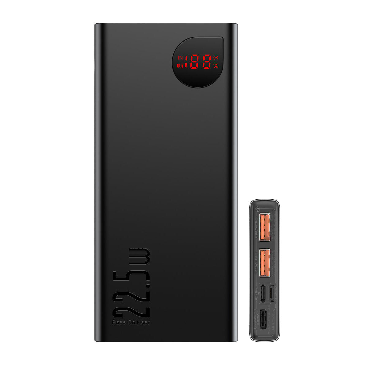 Eksterna baterija Baseus Adaman, 10000mAh, 22.5W, QC + PD, 1 x USB-C - 2 x USB-A, Crna PPAD070001