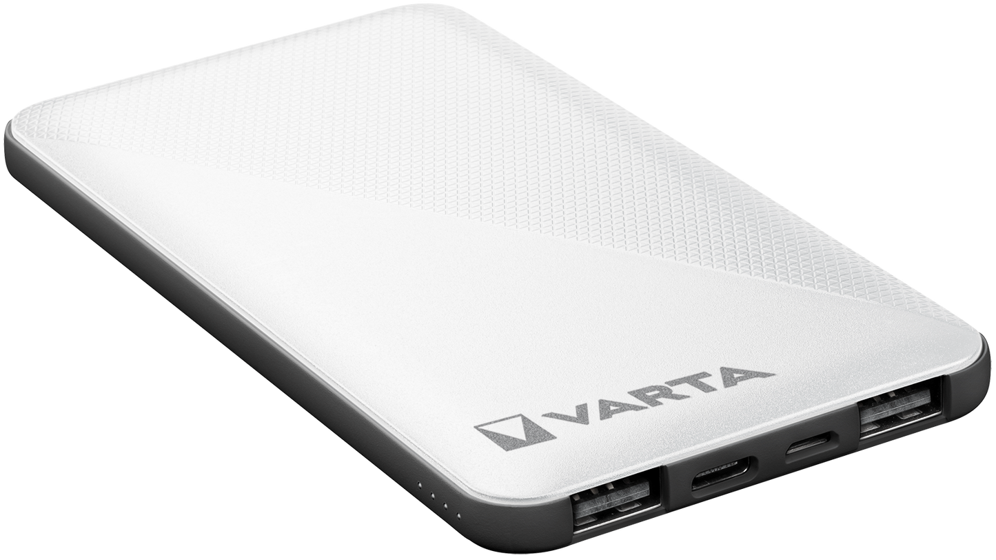 Eksterna baterija Varta Energy, 5000mAh, 15W, 1 x USB-C - 2 x USB-A, Bela