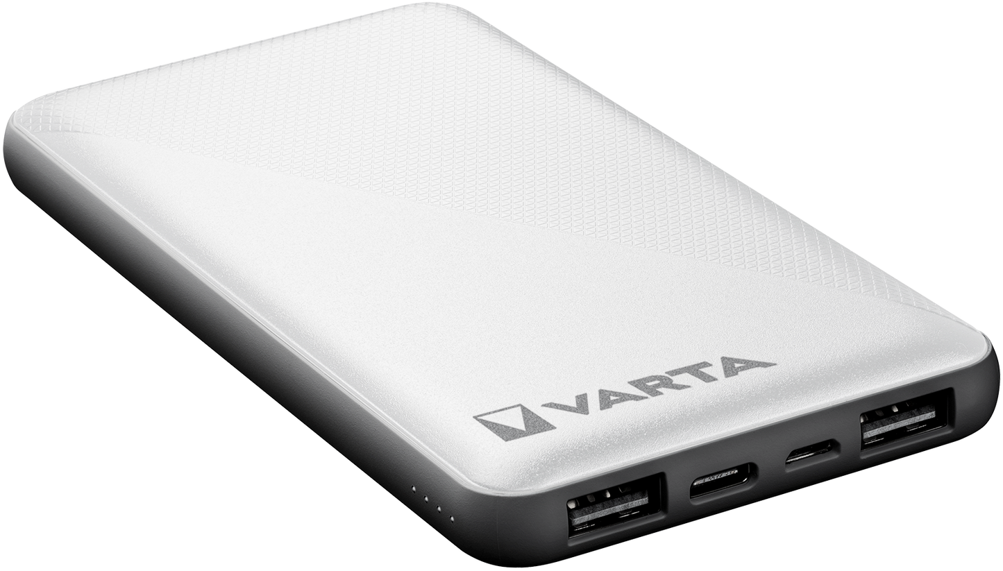Eksterna baterija Varta Energy, 10000mAh, 15W, 1 x USB-C - 2 x USB-A, Bela