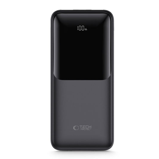Eksterna baterija Tech-Protect PB01, 10000mAh, 22.5W, QC + PD, 1 x USB-C - 2 x USB-A, Crna
