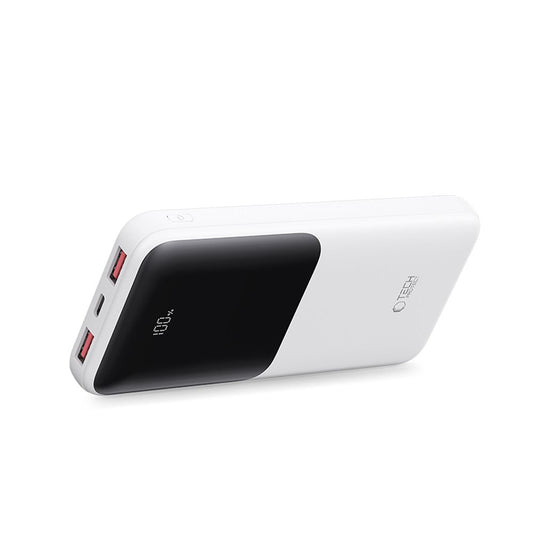 Eksterna baterija Tech-Protect PB01, 10000mAh, 22.5W, QC + PD, 1 x USB-C - 2 x USB-A, Bela