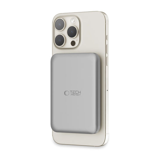 Eksterna baterija Wireless Tech-Protect PB10 LifeMag, 5000mAh, 15W, PD + FQI, 1 x QI - 1 x USB-C, Siva