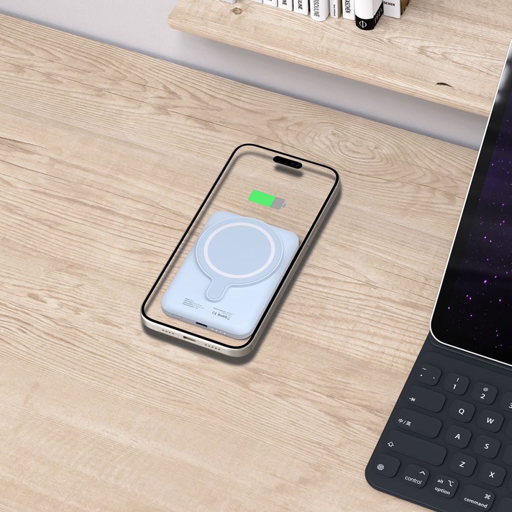 Eksterna Baterija Wireless Tech-Protect PB10 LifeMag, 5000mAh, 15W, PD + FQI, 1 x QI - 1 x USB-C, Plava