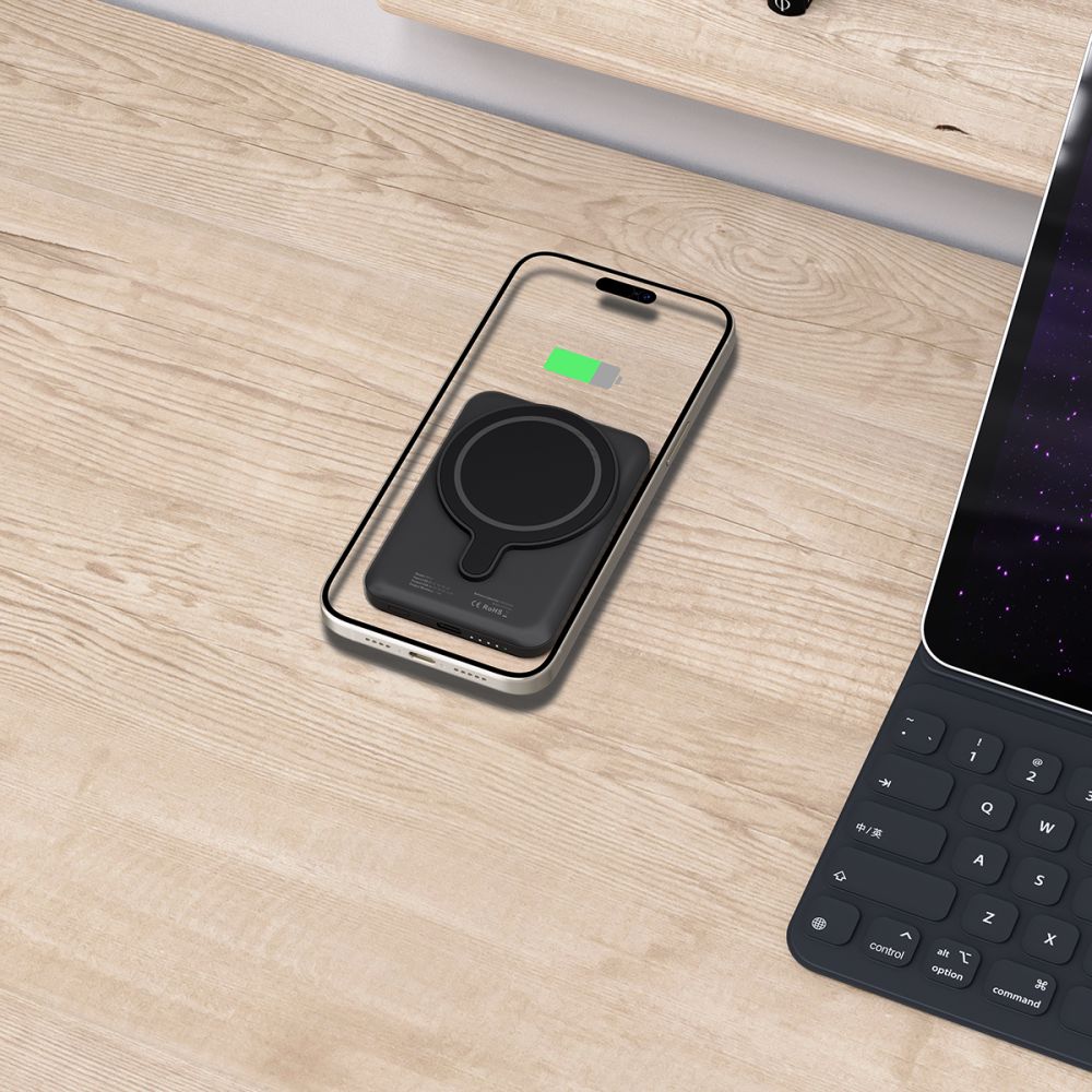 Eksterna Baterija Wireless Tech-Protect PB10 LifeMag, 5000mAh, 15W, PD + FQI, 1 x QI - 1 x USB-C, Crna