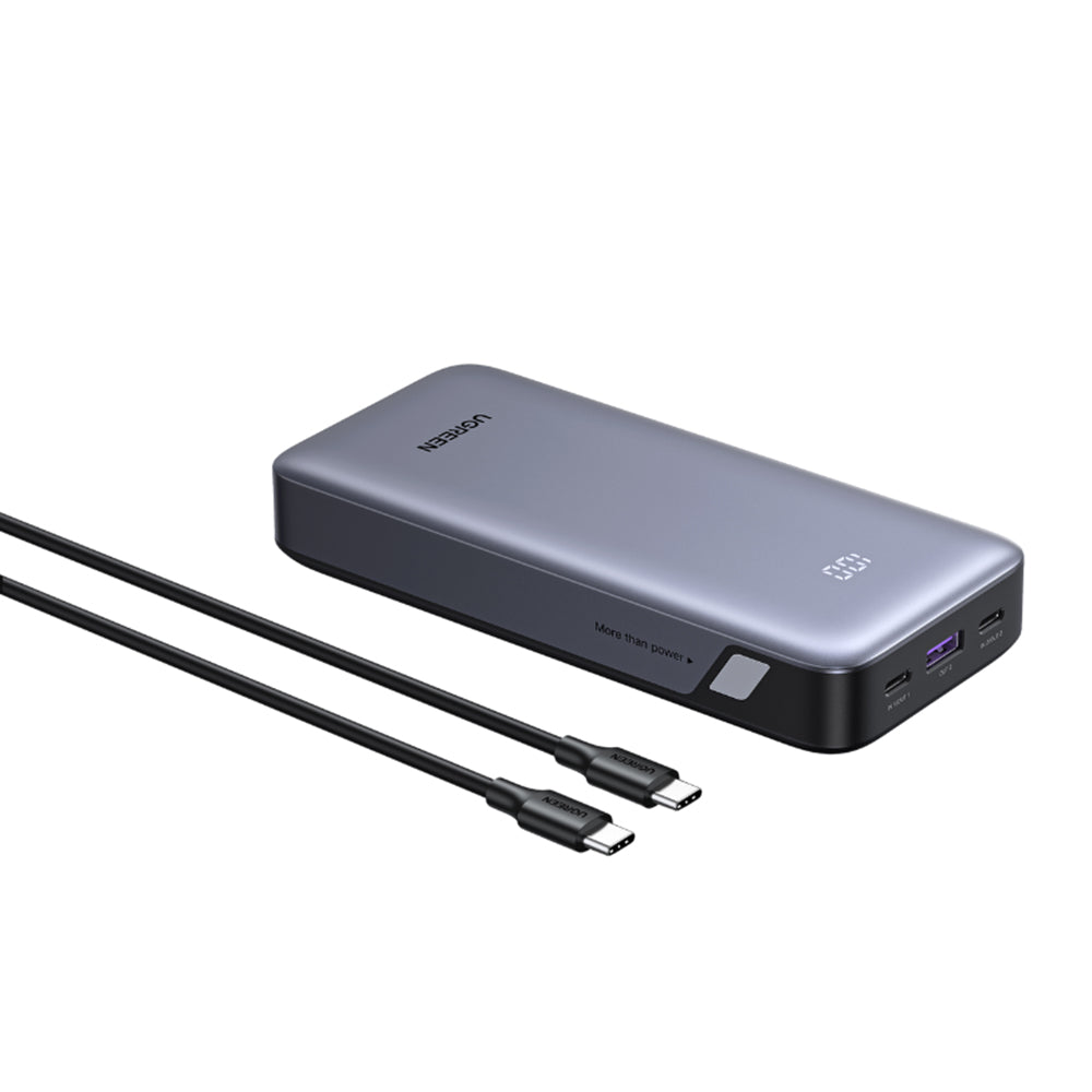 Eksterna baterija UGREEN Nexode PB532 (55989B), 20000mAh, 30W, QC + PD, 1 x USB-A - 2 x USB-C, Siva