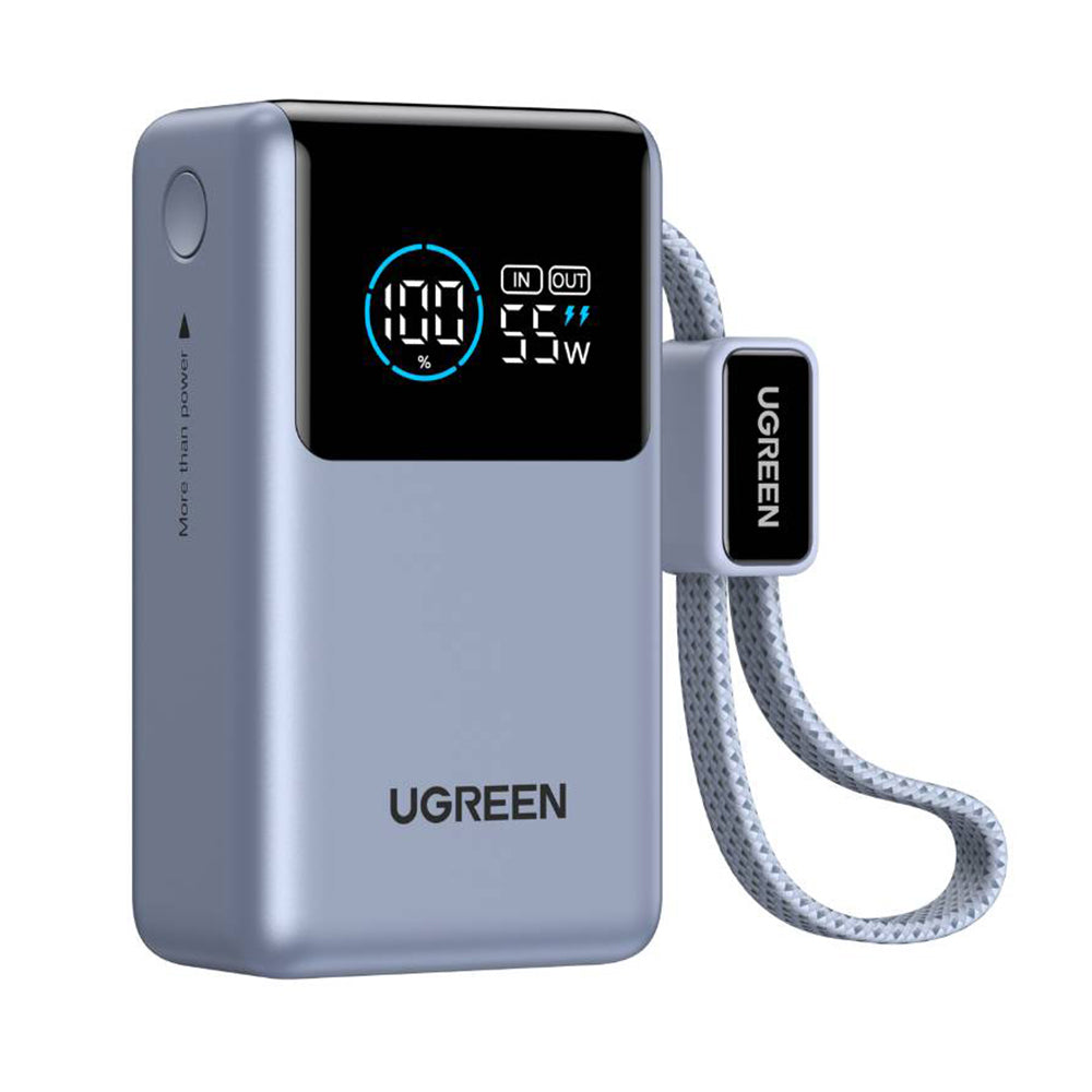 Eksterni punjač UGREEN Nexode Pro PB727 (75701B), 10000mAh, 55W, QC + PD, 1 x USB-A - 2 x USB-C, Siva