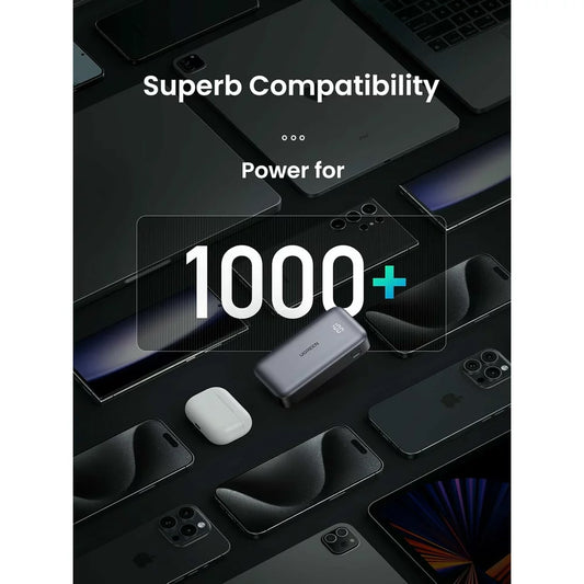 Spoljna baterija UGREEN PB502, 10000mAh, 30W, QC + PD, 1 x USB-A - 1 x USB-C, Siva