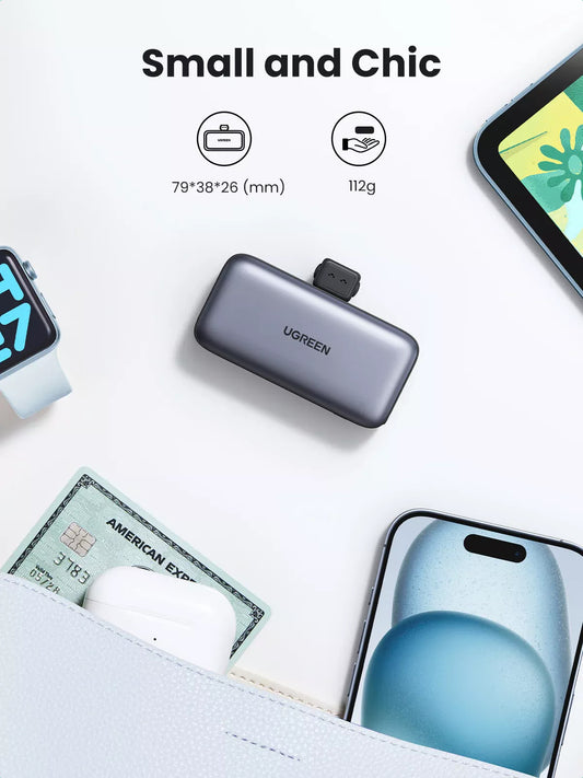 Spoljna baterija UGREEN PB503, 5000mAh, 22.5W, PD, 1 x USB-C, Siva