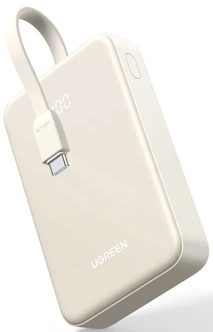 Eksterna baterija UGREEN PB521, 20000mAh, 30W, QC + PD, 1 x USB-A - 2 x USB-C, Bela