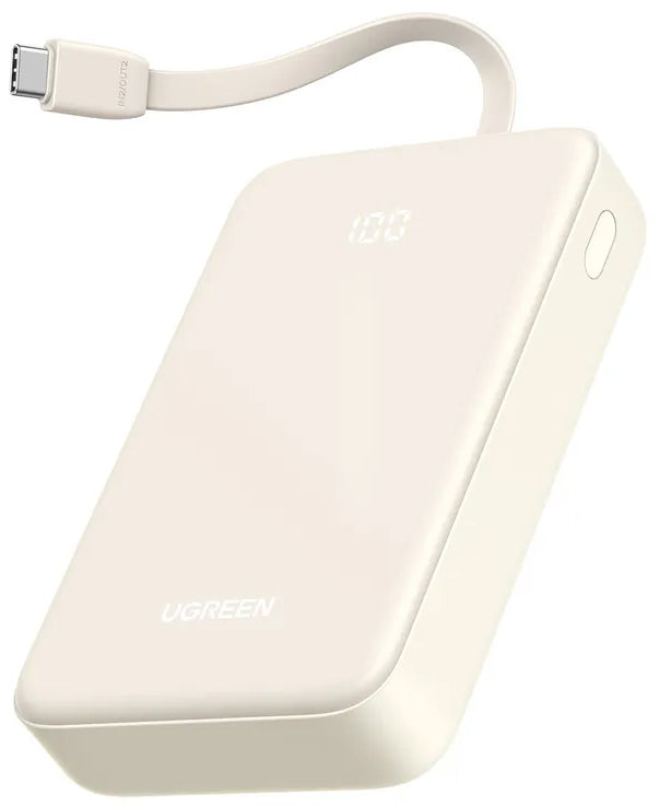 Eksterna baterija UGREEN PB521, 20000mAh, 30W, QC + PD, 1 x USB-A - 2 x USB-C, Bela