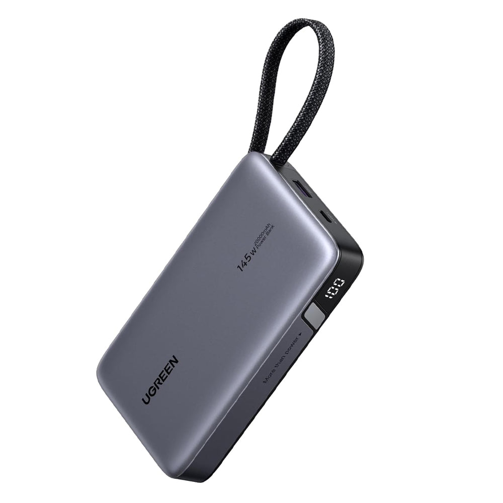 Spoljna baterija UGREEN PB551 (55992B), 20000mAh, 145W, QC + PD, 1 x USB-A - 2 x USB-C, Siva