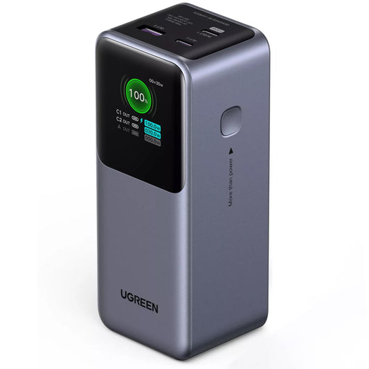 Spoljna baterija UGREEN PB721, 20000mAh, 130W, QC + PD, 1 x USB-A - 2 x USB-C, Siva