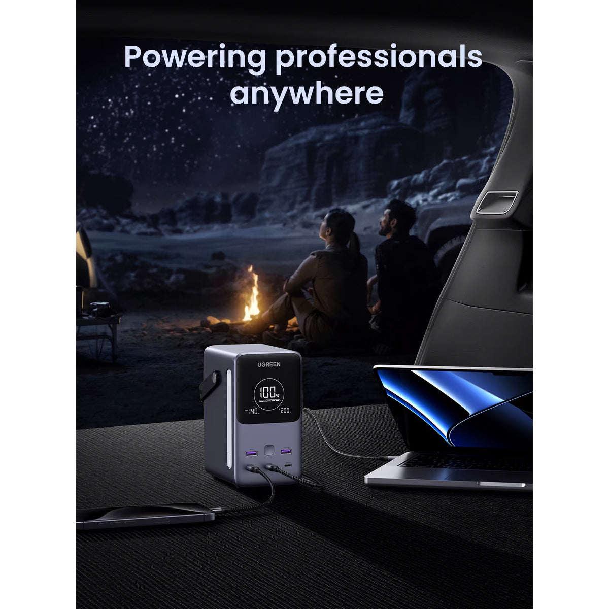 Spoljna baterija UGREEN PB770, 48000mAh, 300W, QC + PD, 2 x USB-A - 3 x USB-C, Siva