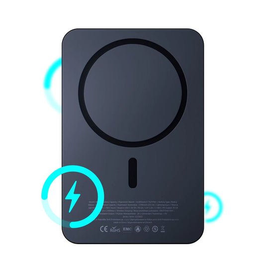 Eksterna Baterija Wireless 3MK MagSynergy, 5000mAh, 18W, PD + FQI, 1 x QI - 1 x USB-C, Crna