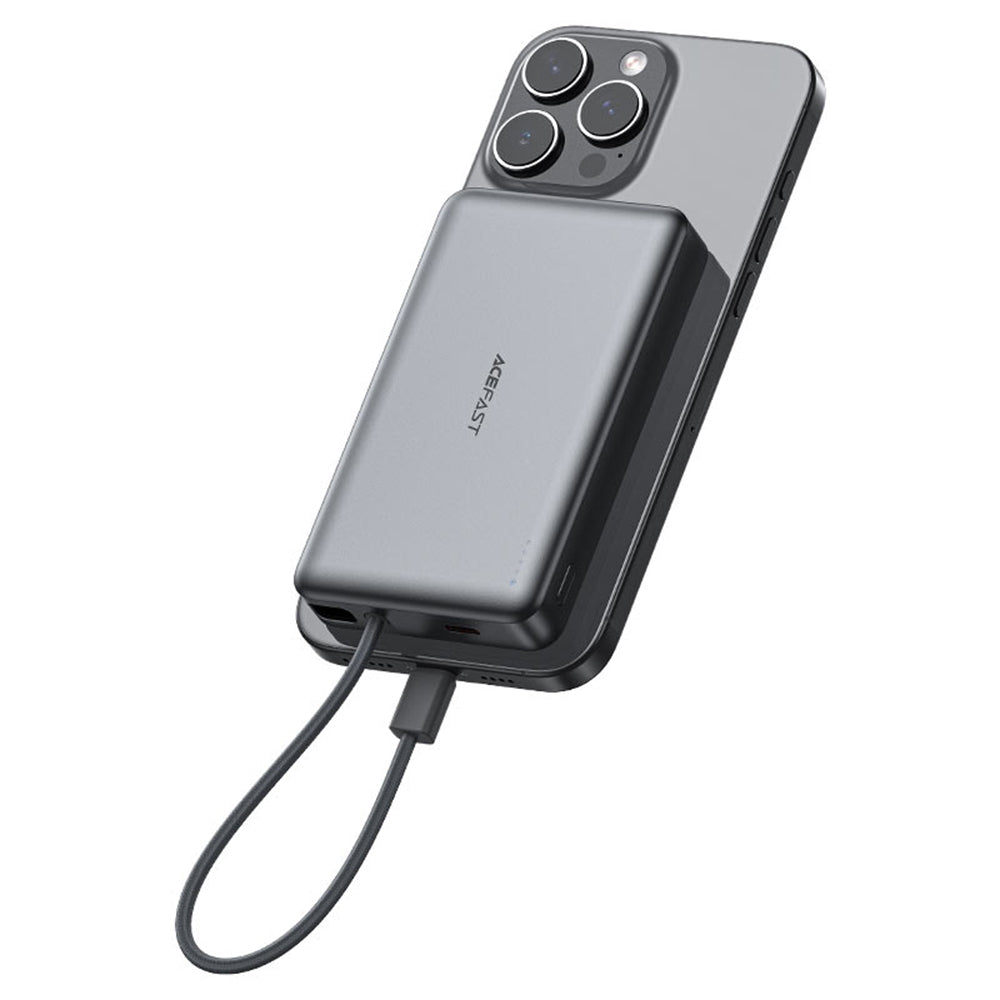 Baterija Eksterna Wireless Acefast M18, 10000mAh, 22.5W, PD + FQI, 1 x QI - 2 x USB-C, Crna