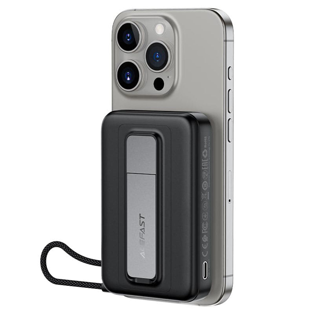 Spoljna bežična baterija Acefast M24, 10000mAh, 22.5W, PD + FQI, 1 x QI - 2 x USB-C, Siva