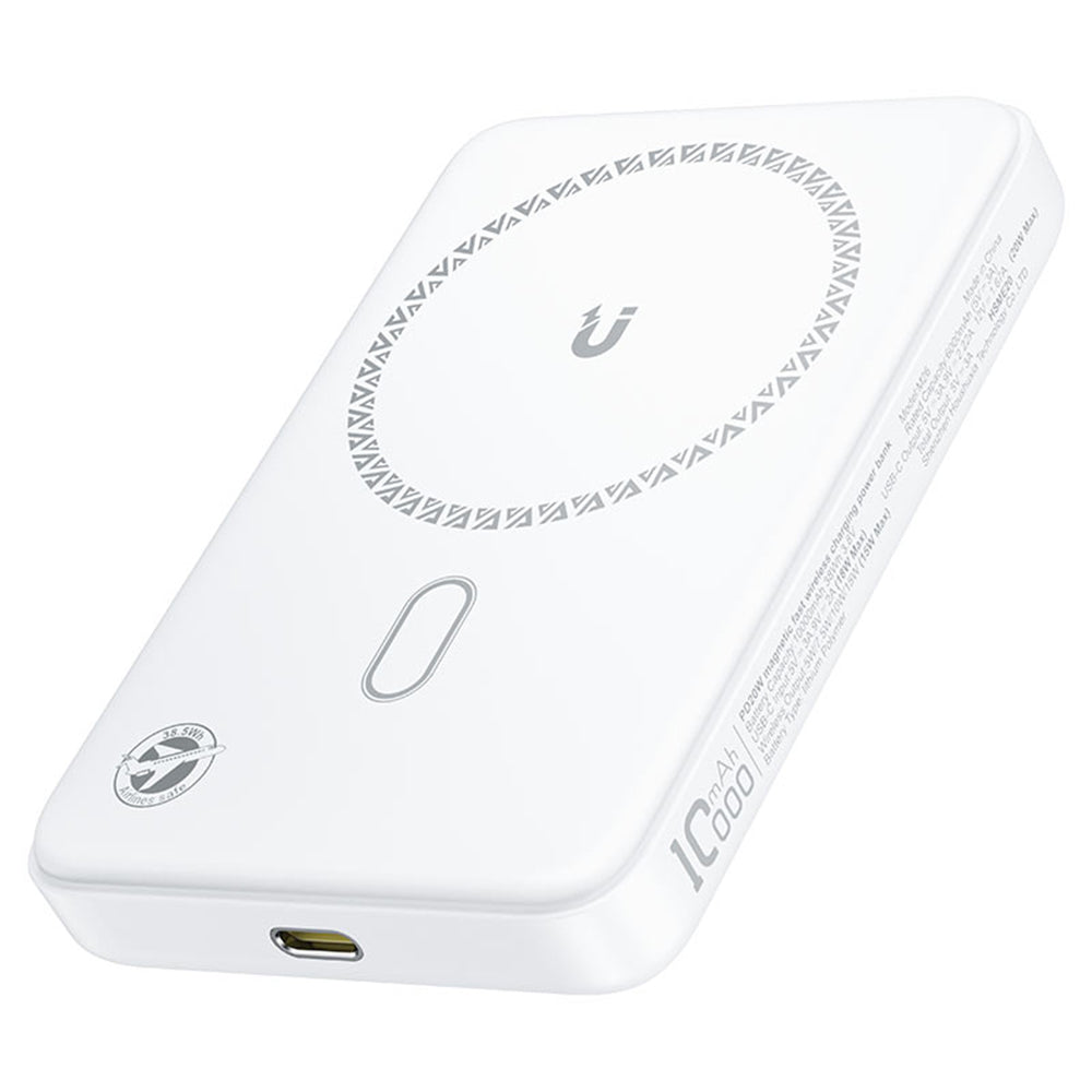 Spoljna baterija Wireless Acefast M26, 10000mAh, 20W, PD + FQI, 1 x QI - 1 x USB-C, Bela