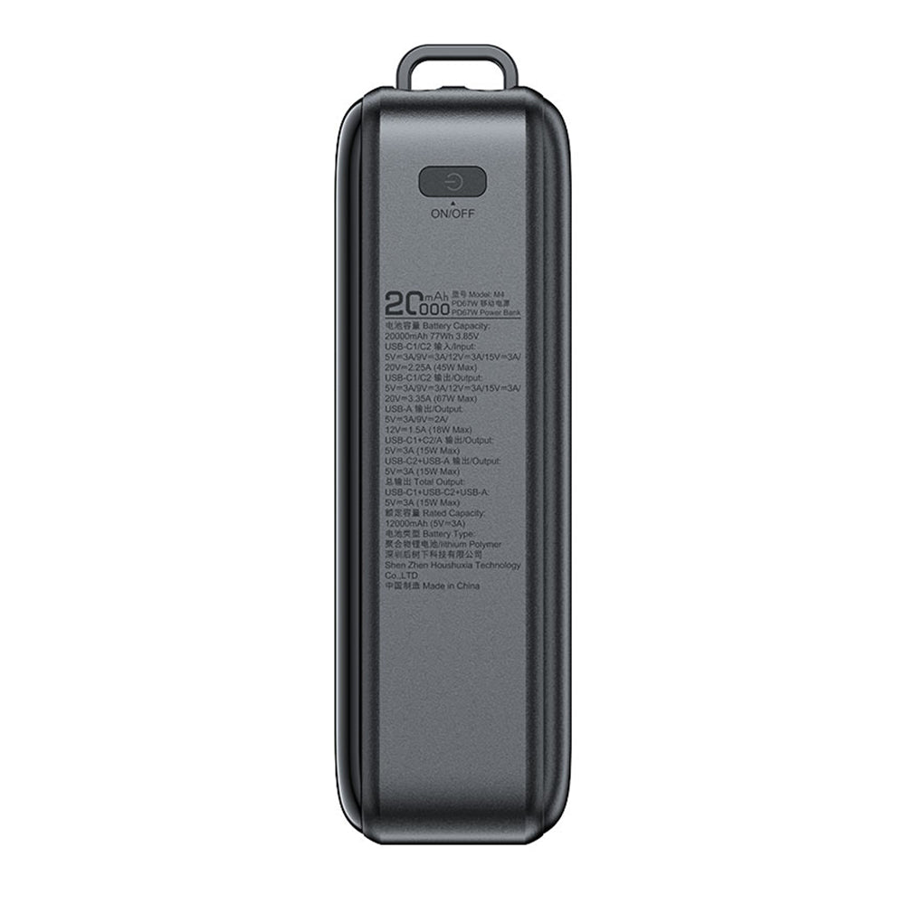 Spoljna baterija Acefast M4, 20000mAh, 67W, PD, 1 x USB-A - 2 x USB-C, Crna