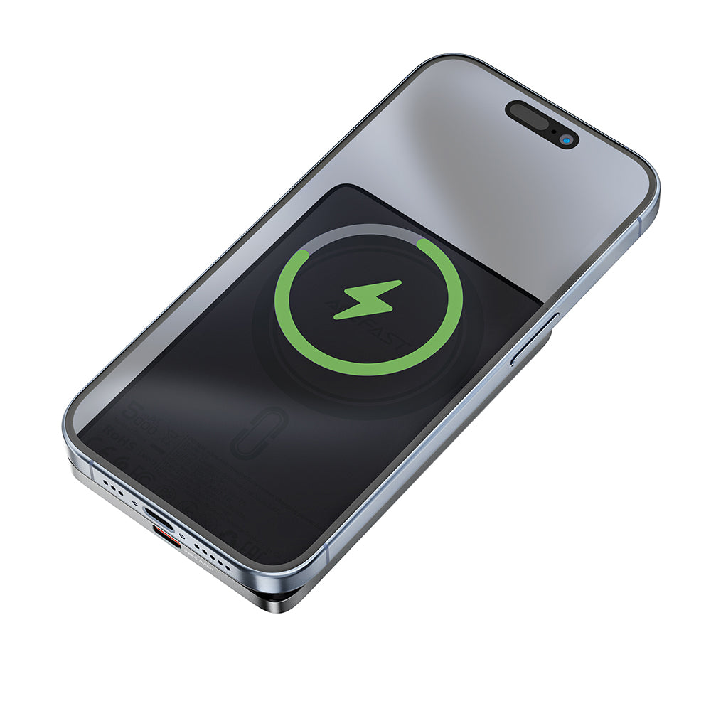 Spoljna baterija Wireless Acefast M8, 5000mAh, 18W, PD + FQI, 1 x QI - 1 x USB-C, Crna