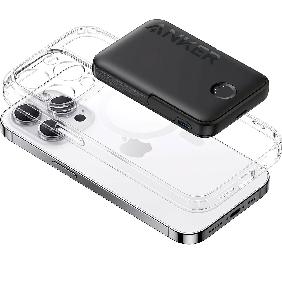 Spoljna Bežična Baterija Anker 322 MagGo, 5000mAh, 12W, 1 x QI - 1 x USB-C, Crna A1618G11