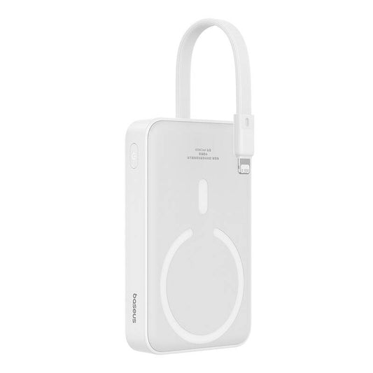 Spoljna Baterija Wireless Baseus Magnetic Mini, 10000mAh, 20W, PD + FQI, 1 x Lightning - 1 x QI - 1 x USB-C, Bela P10022109223-00