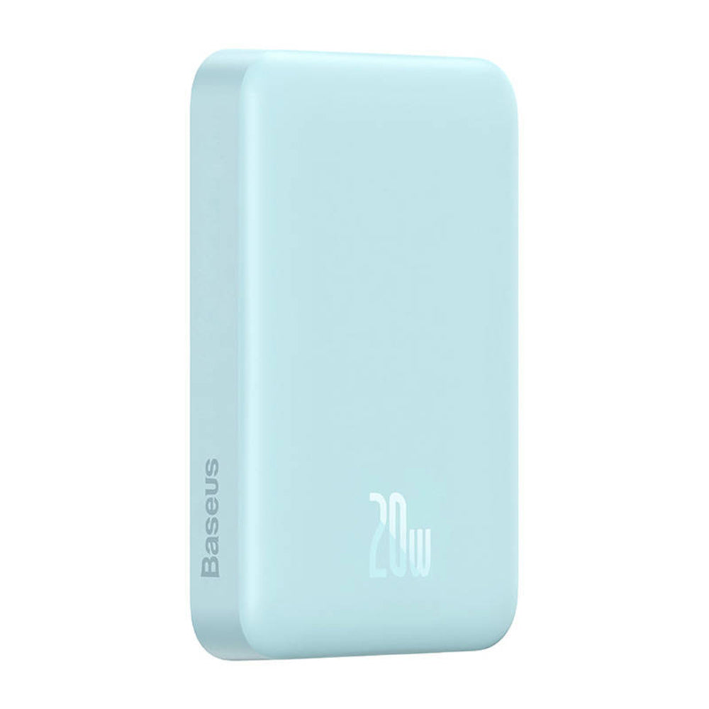 Spoljna bežična baterija Baseus Magnetic Mini, 10000mAh, 20W, PD + FQI, 1 x QI - 1 x USB-C, Plava PPCX110103