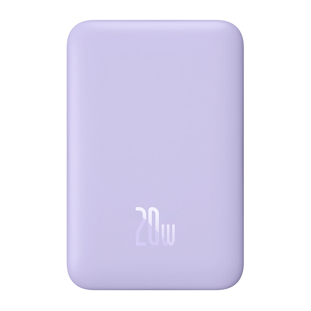 Spoljna bežična baterija Baseus Magnetic Mini, 10000mAh, 20W, PD + FQI, 1 x QI - 1 x USB-C, Ljubičasta PPCX110105