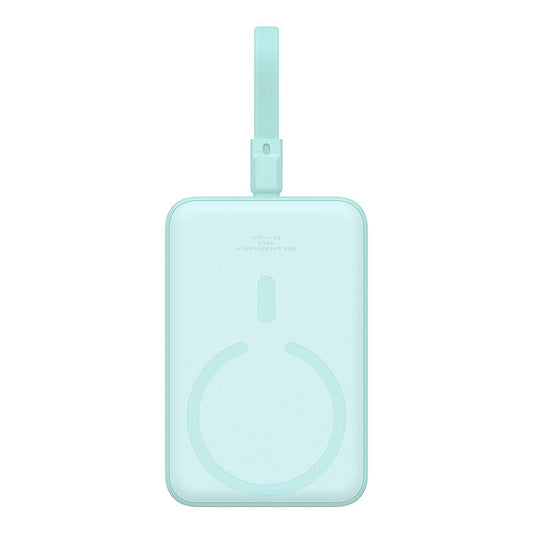 Spoljna baterija Wireless Baseus Magnetic Mini, 10000mAh, 20W, PD + FQI, 1 x Lightning - 1 x QI - 1 x USB-C, Zelena P10022109333-00