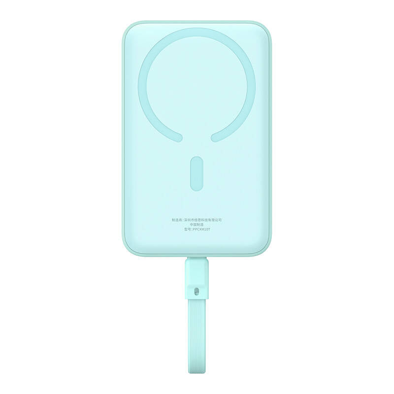 Spoljna bežična baterija Baseus Magnetic Mini, 10000mAh, 30W, PD + FQI, 1 x Lightning - 1 x QI - 1 x USB-C, Plava P1002210B333-00