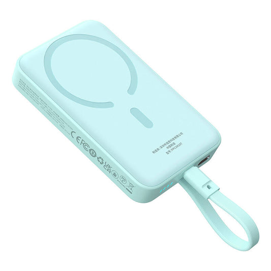 Spoljna bežična baterija Baseus Magnetic Mini, 10000mAh, 30W, PD + FQI, 1 x Lightning - 1 x QI - 1 x USB-C, Plava P1002210B333-00